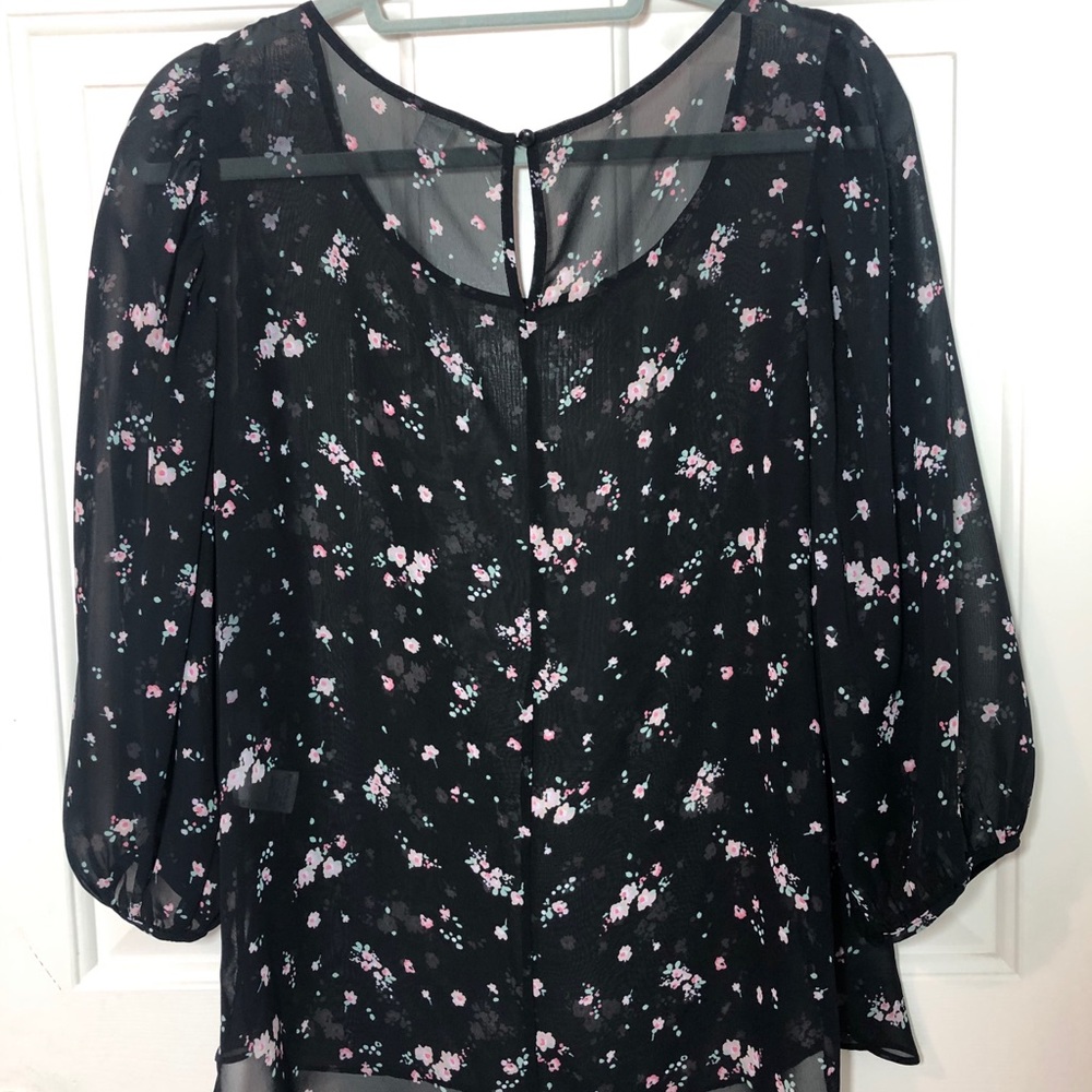 Sheer Black Blouse sz M